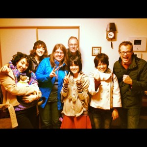 Rebecca is the one to the left of the center in the blue coat.  This was taken at one of Richard Wilson's outreach events that we attended.  